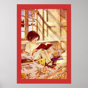 Póster Chica con libros para niños, Jessie Willcox Smith
