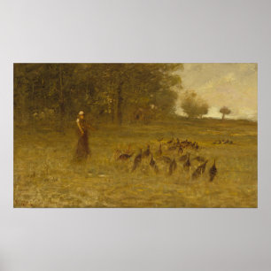 Póster Chica con los pavos