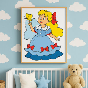 Póster Chica Con Mariposa