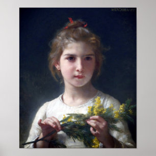 Póster Chica con Mimosa, Bouguereau