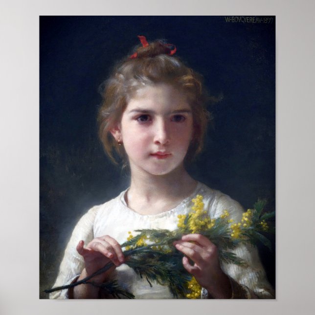 Póster Chica con Mimosa, Bouguereau (Frente)