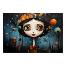 Chica con ojos grandes Halloween