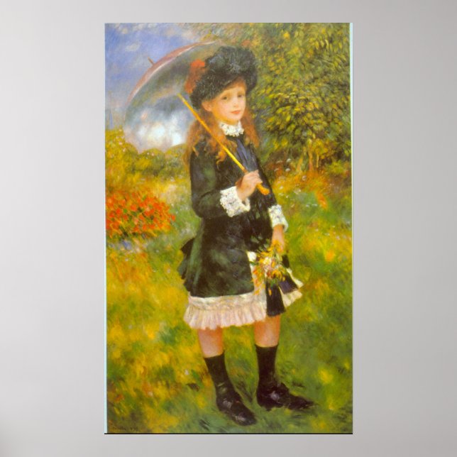 Póster Chica con Parasol por Pierre Renoir (Frente)