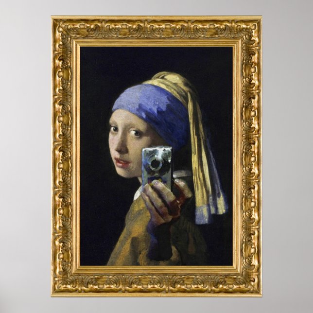 Póster Chica con Pearl Earring - autodisparo (Frente)