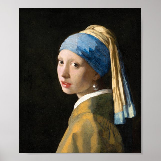 Póster Chica con Pearl Earring de Johannes Vermeer (Frente)