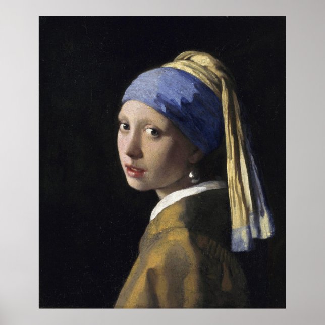 Póster Chica con Pearl Earring de Johannes Vermeer (Frente)