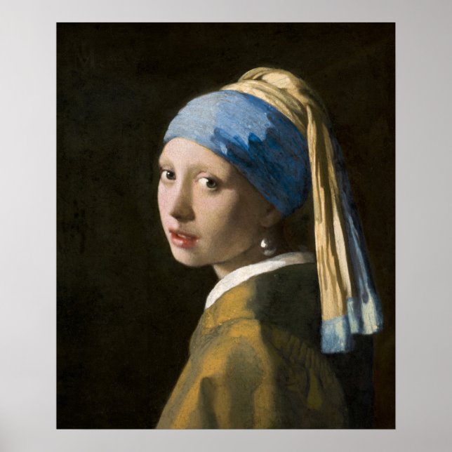 Póster Chica con Pearl Earring de Johannes Vermeer (Frente)
