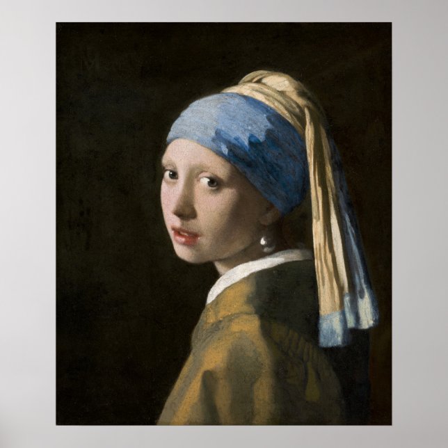 Póster Chica con Pearl Earring — Vermeer (Frente)