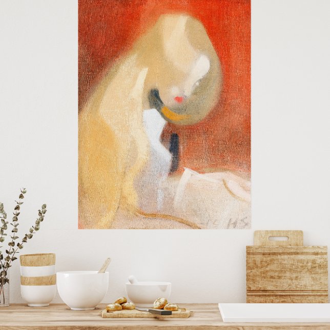 Póster Chica con pelo rubio de Helene Schjerfbeck (Cocina)