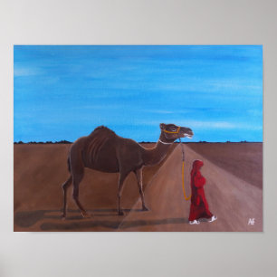 Póster Chica con pintura de camello de Alfred Fox