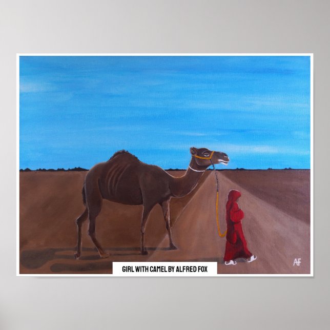 Póster Chica con pintura de camello de Alfred Fox (Frente)