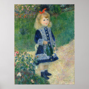 Póster Chica con riego a la carta de Auguste Renoir