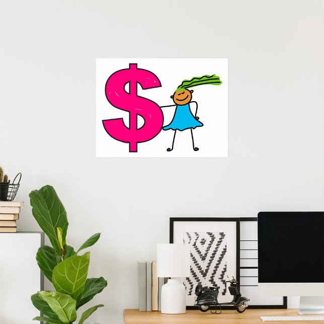 Póster Chica Con Rótulo De Dólar (Subido por el creador)