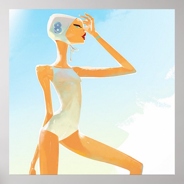 Póster Chica con traje de baño (Frente)