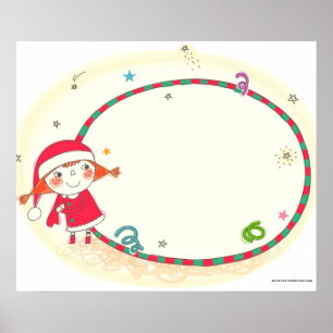 Póster Chica con traje de Papá Noel