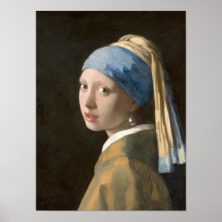 Póster Chica con un pendiente de perla
