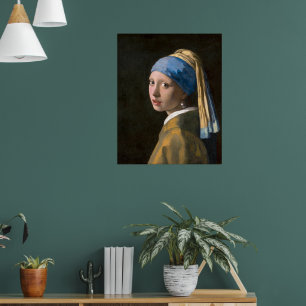 Póster Chica con un pendiente de perla Johannes Vermeer