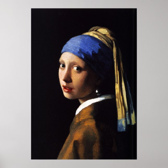 Póster Chica con un Poster de Pearl Earring (Frente)