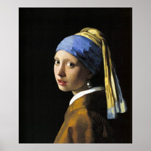 Póster Chica con un Poster de Pearl Earring (Frente)