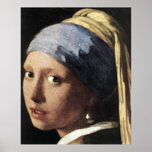 Póster Chica con un Poster de Pearl Earring (detalle)