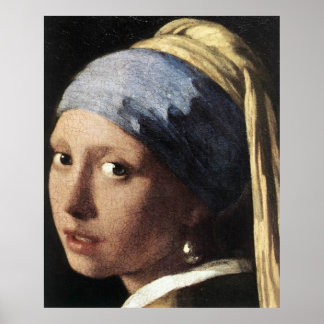 Póster Chica con un Poster de Pearl Earring (detalle)