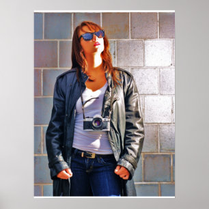 Póster Chica con una cámara