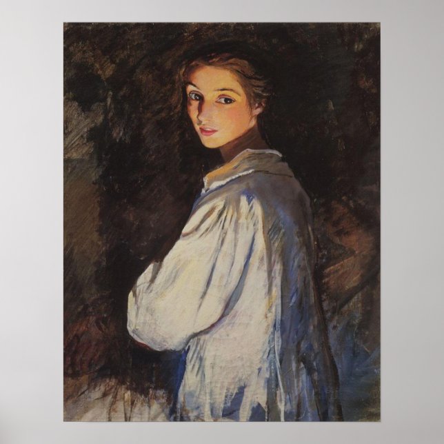 Póster Chica con una vela Autoretrato (Frente)