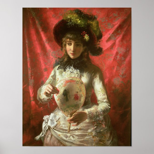 Póster Chica con ventilador (Frente)