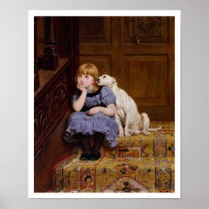 Póster Chica consolador de perros - Simpatía de R. Briton