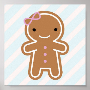 Póster Chica Cookie Cute Kawaii Gingerbread