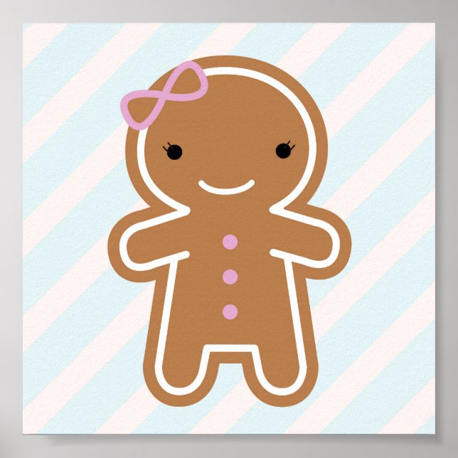Póster Chica Cookie Cute Kawaii Gingerbread (Frente)