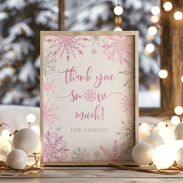 Póster Chica copos de nieve de plata rosa Gracias nieve m (Subido por el creador)