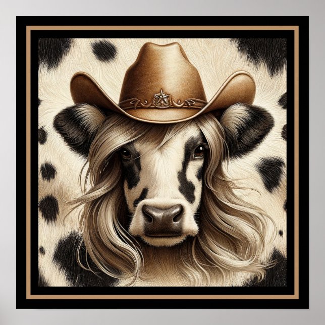 Póster Chica Country Rubia Divertida (Frente)