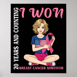 Póster Chica Cute 20 Años Y Contando Que Gané Cance De Ma