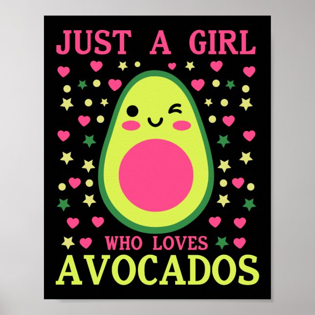 Póster Chica Cute Aguacate (Frente)