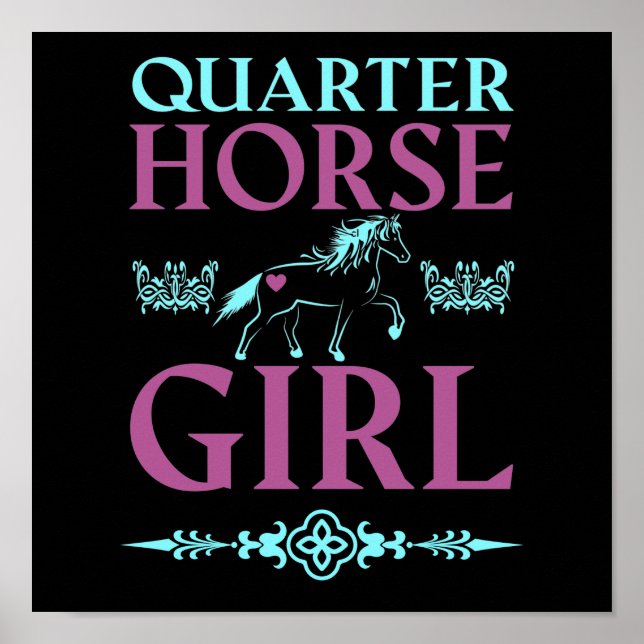 Póster Chica Cute Quarter Horse (Frente)
