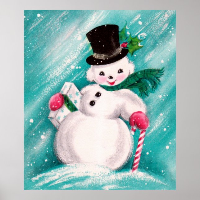 Póster Chica Cute Snowman (Frente)