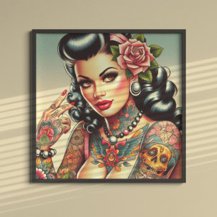 Póster Chica Cute Tattooed