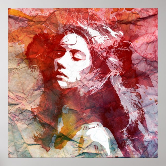 Póster Chica de acuarela - Atreverse a amar (Frente)