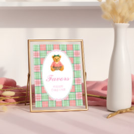 Póster Chica de adormidera de Oso Teddy Baby Shower favor