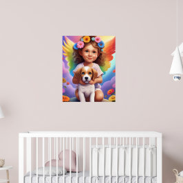Póster Chica de ángel colorido con Poster de pared de niñ