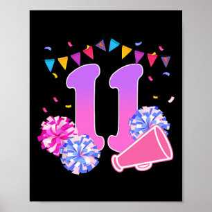 Póster Chica de animadoras en su cumpleaños número 11 Fie