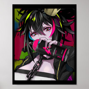 Póster Chica de anime Kawaii Waifu Otaku japonés estético