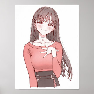 Póster Chica de anime suave
