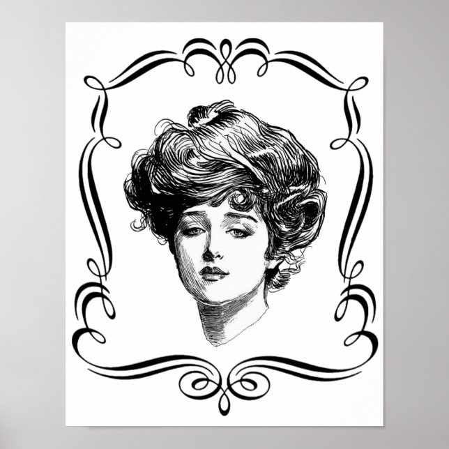 Póster Chica de Art Gibson Vintage (Frente)