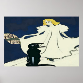 Póster Chica de bailarina de gato negro