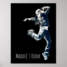Póster chica de bailarina de hip hop de Guay