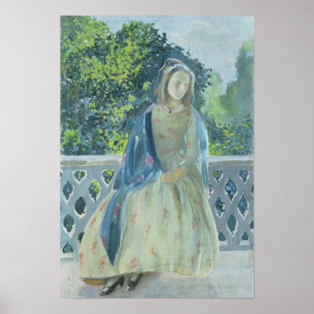 Póster Chica de Balcony, 1900 (Frente)