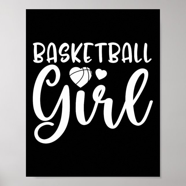 Póster Chica de baloncesto divertido (Frente)