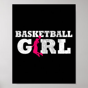 Póster Chica de baloncesto Jugador Silhouette Sport Gift